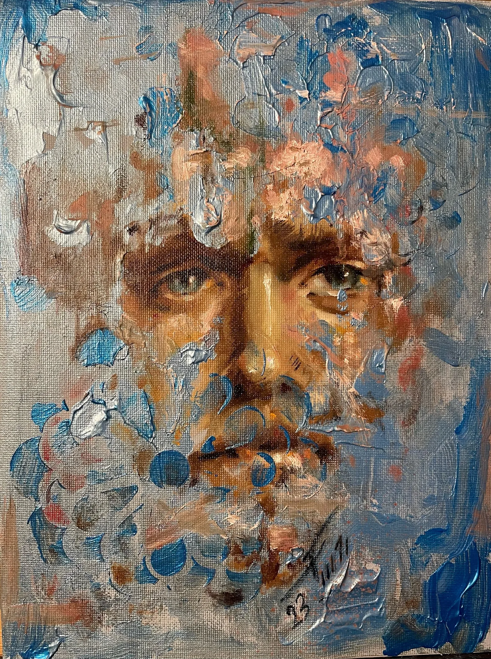 Behind the blue